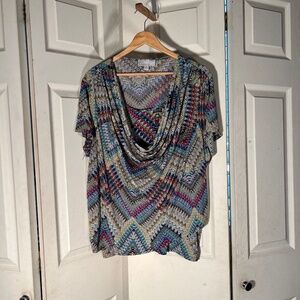 Carolyn Taylor Cowl Neck Shirt Size 2XL